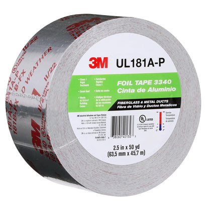 3M Cinta de Aluminio 3340 2.5" x 50 yd, Sellado HVAC Conductos