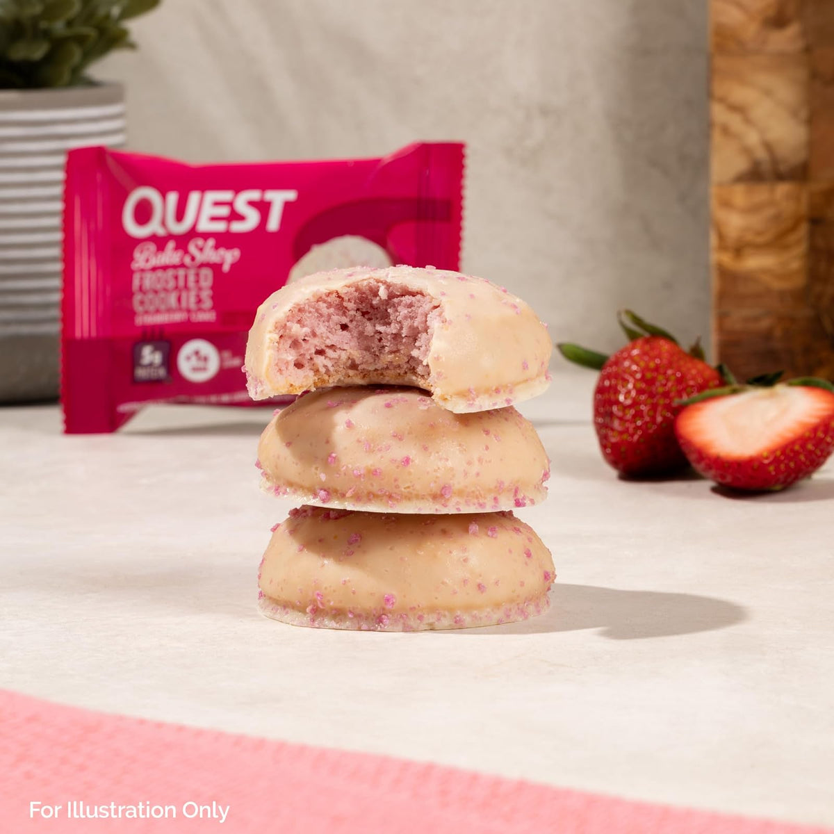 Quest Nutrition Frosted Cookies sabor Pastel de Fresa - 8 Piezas