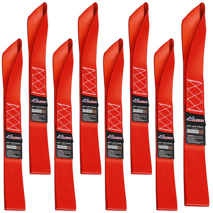Nilight - Correas de Amarre para Motocicleta de 1.7 x 17 Pulgadas, Resistentes a la Rotura máxima de 12000 Libras, para asegurar la Carga de Movimiento de Kayak de UTV (8 Unidades), Color Rojo