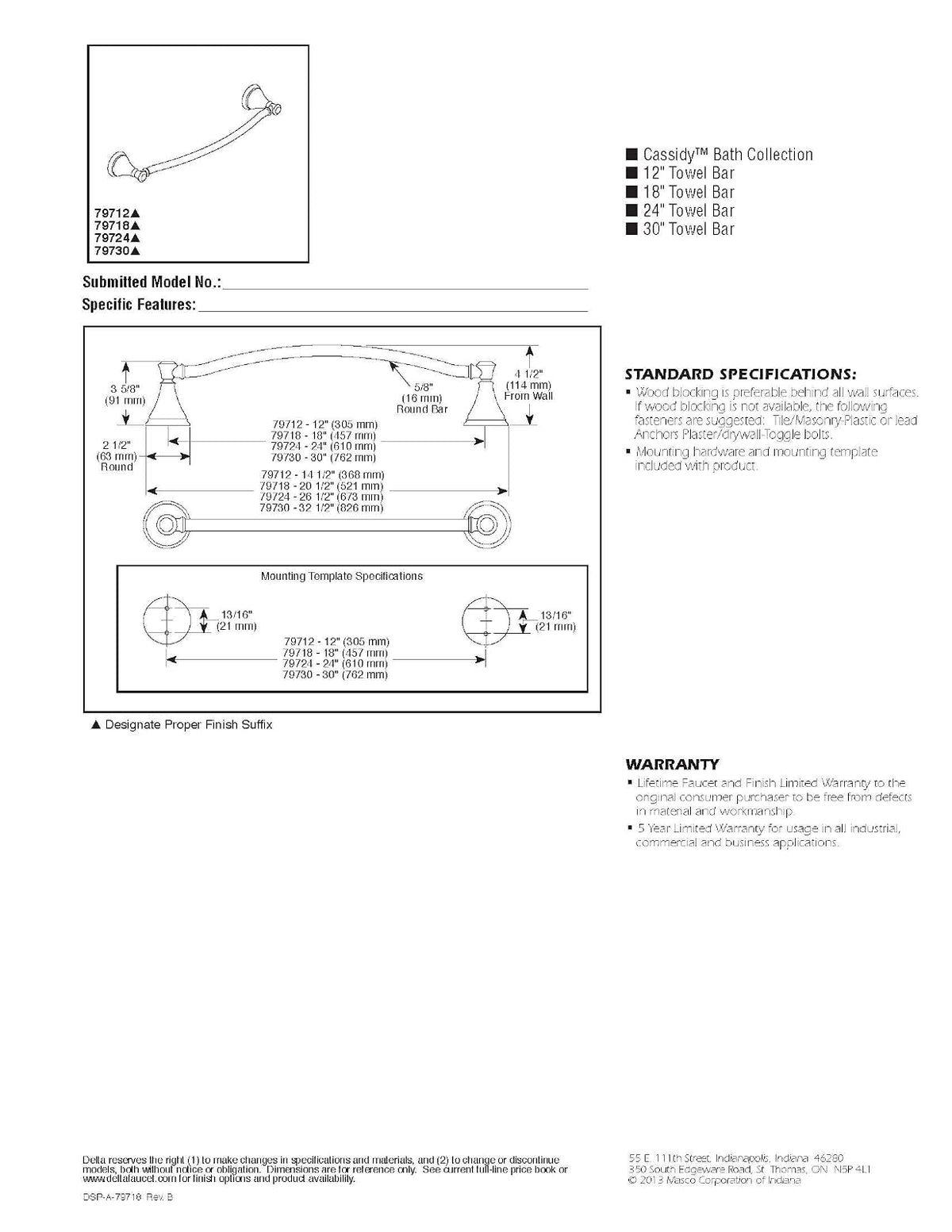Delta Faucet 41350-PN - Soporte para pañuelos (níquel pulido)