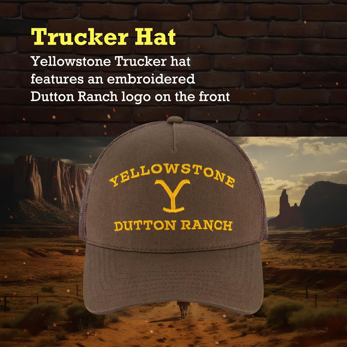 Concept One Yellowstone Adjustable Snapback Mesh Snapback Trucker Hat with Curved Brim Gorra de béisbol Unisex Adulto