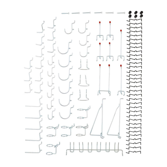 National Hardware S819-841 CD8377 - Kit de 51 ganchos para tablero de clavijas en zinc, kit de 51 piezas