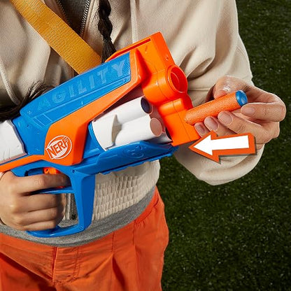NERF N Series - Lanzador Agility - 12 Dardos N1 - Solo compatibles con los lanzadores N Series - Cilindro de 6 Dardos - Juegos para el Aire Libre
