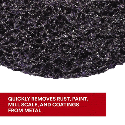 3M Scotch-Brite Clean and Strip XT Pro Disc, XO-DC, SiC extra grueso, T27, 4-1/2 pulgadas x 5/8"-11, carburo de silicio corta agresivamente y deja un acabado fino, resiste la carga, morado