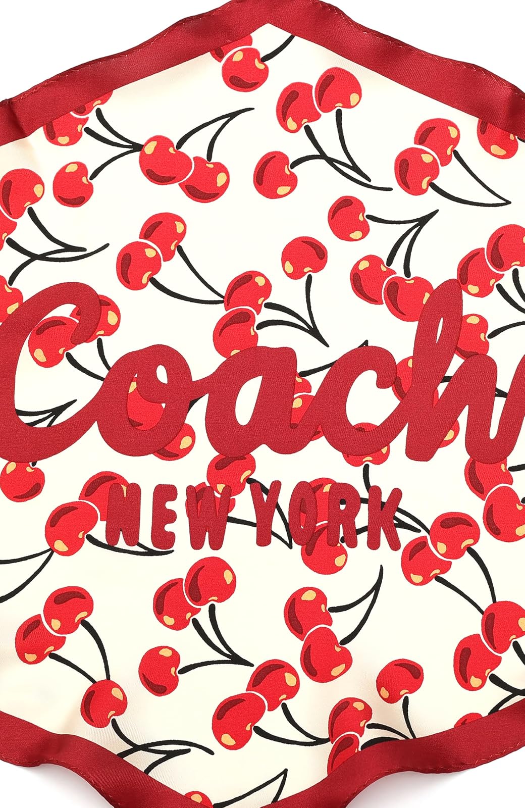 Coach Cherries Swirl - Diamante de seda estampado, rojo tiza, Talla única