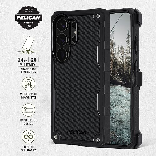 Pelican Shield - Funda para Samsung Galaxy S26 Ultra [Carga magnética e inalámbrica] con protección contra caídas de Grado Militar de 25 pies, Funda Resistente con Clip para cinturón para Samsung