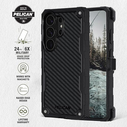 Pelican Shield - Funda para Samsung Galaxy S26 Ultra [Carga magnética e inalámbrica] con protección contra caídas de Grado Militar de 25 pies, Funda Resistente con Clip para cinturón para Samsung