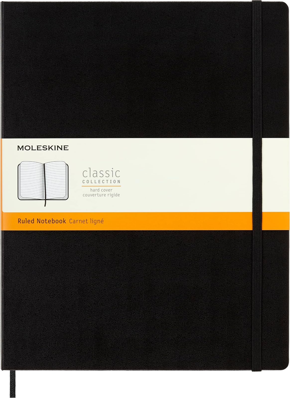Moleskine Notebook, XXL, Ruled, Black, Hard Cover (8.5 X 11) | Cuaderno XXL de 8.5 x 11 pulgadas con 192 páginas rayadas para diario, toma de notas, planificación y proyectos creativos.