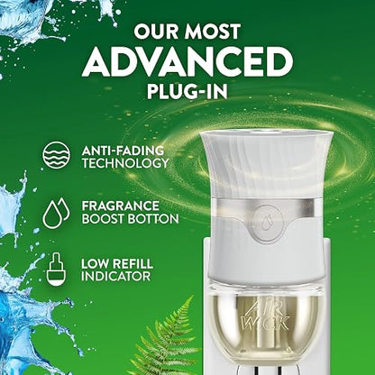 Air Wick Aromatizante de Ambiente Continuo, Fresh Waters, 5 repuestos de 20 ml c/u