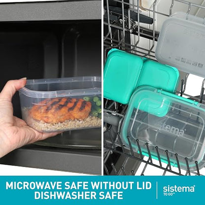 Sistema TO GO Stax - Contenedores de almacenamiento de alimentos a prueba de fugas, 1 l, recipientes herméticos y apilables para preparar comidas con tapas, fiambreras, sin BPA, 3 unidades