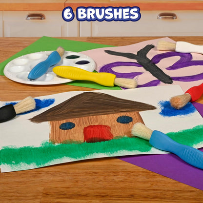 Ready 2 Learn Pinceles de Pintura con Agarre Triangular Juego de 6 | 6 pinceles, agarre triangular, para niños 18 m+, colores variados, cerda natural