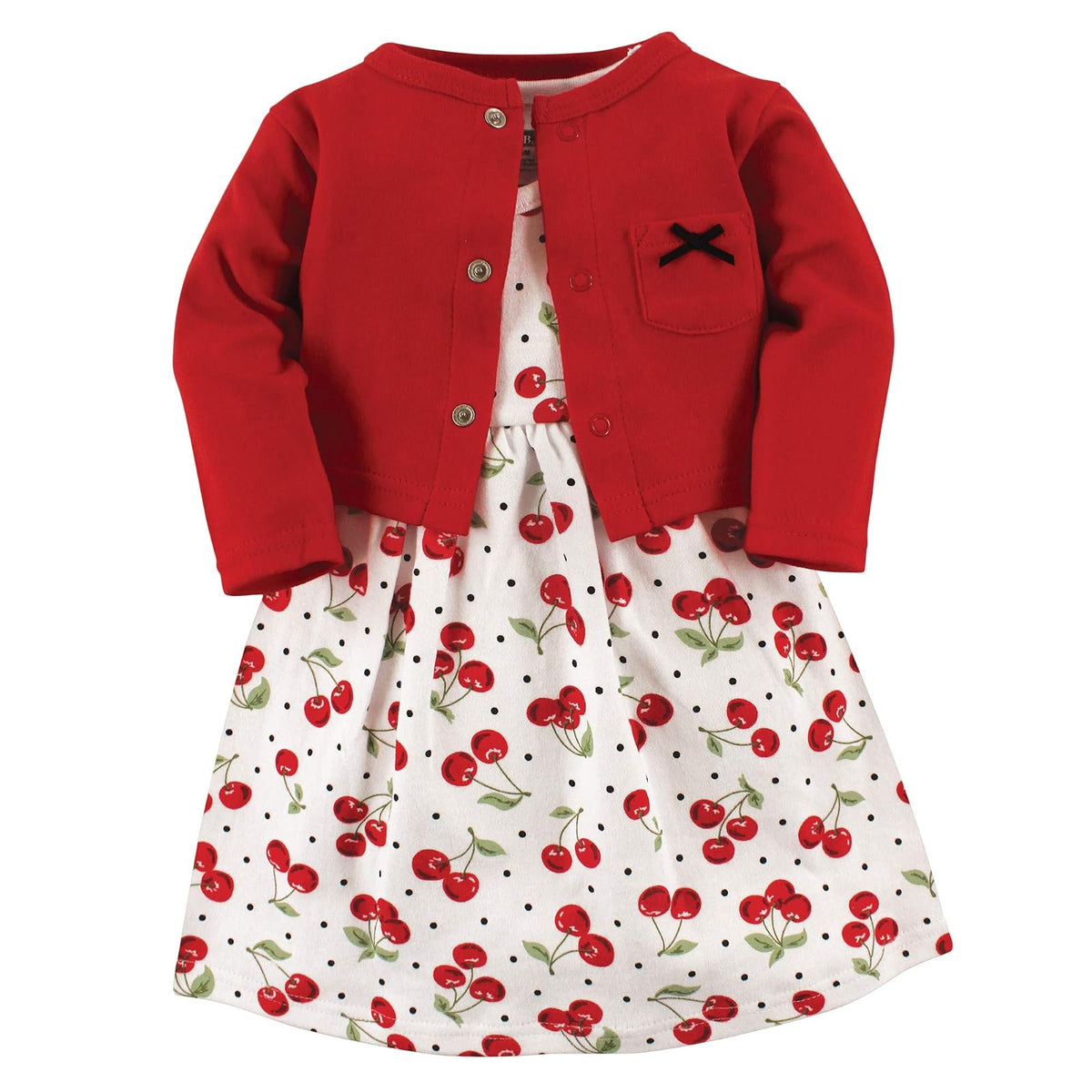 Hudson Baby Conjunto de Vestido y Cárdigan de Algodón para Niña - Rojo - Extra Grande