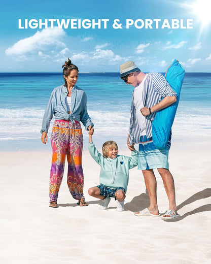 OutdoorMaster - Tienda de campaña de Playa desplegable para 4 Personas, fácil de Instalar y portátil, toldo de Playa con protección UPF 50+, protección UV, tragaluz extraíble, tamaño Familiar