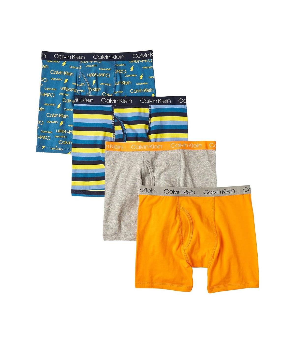 Calvin Klein calzoncillos de algodón para niño - paquete de 4 - azul - naranja - CH