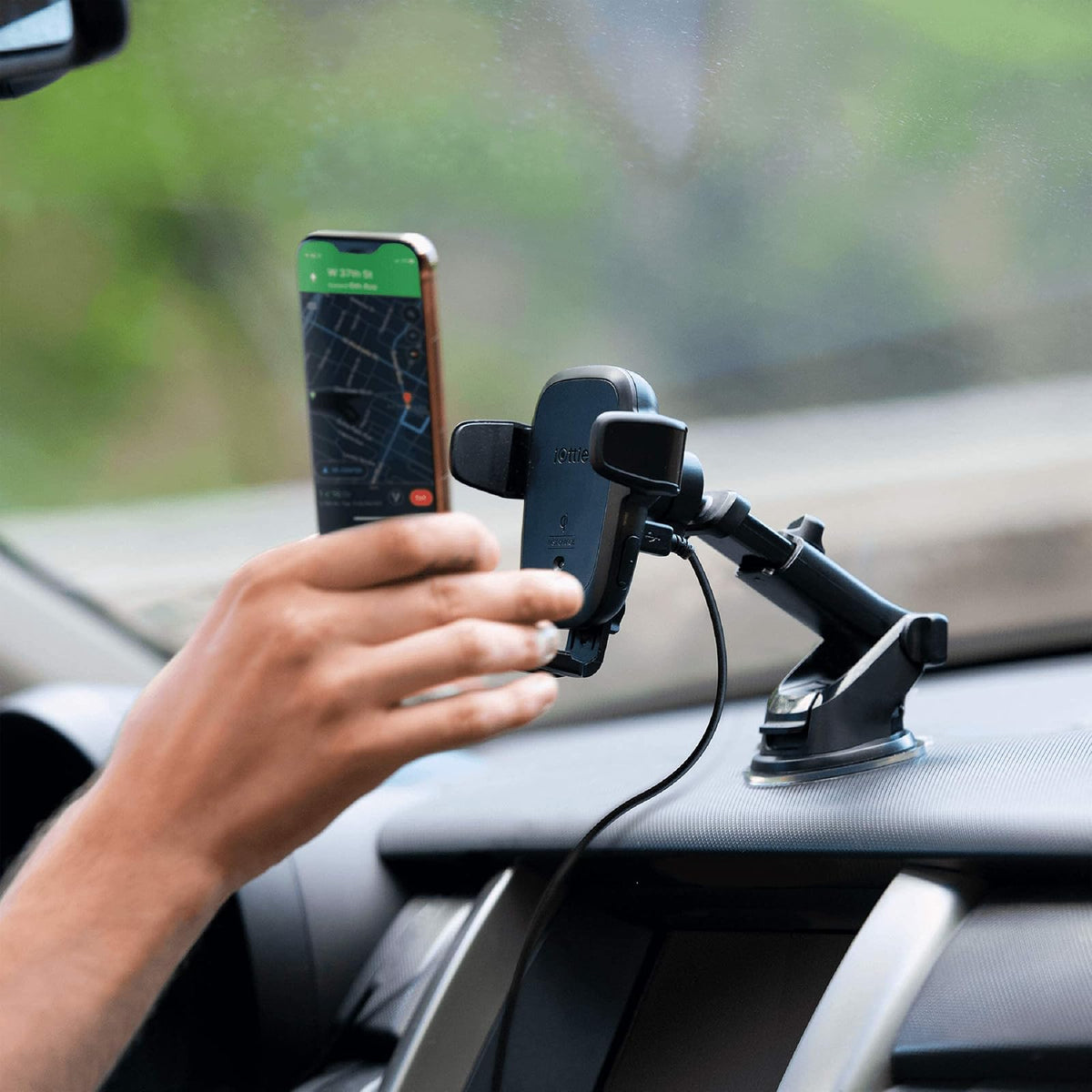iOttie Auto Sense Qi - Cargador inalámbrico para Automóvil, Soporte de teléfono con sujeción automática con Carga inalámbrica para Google Pixel, iPhone, Samsung Galaxy, Huawei, LG y Otros teléfonos