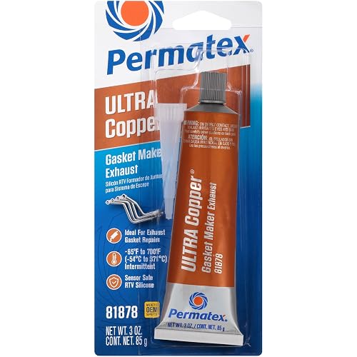 Permatex 81878 - Ultra Temperatura máxima de cobre Junta de silicona RTV eléctrica, 3 oz, Cobre