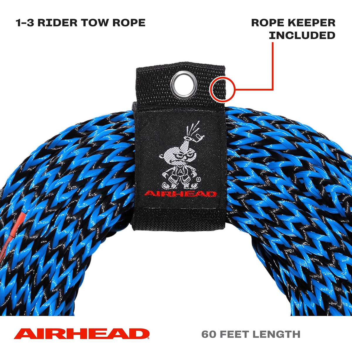 Airhead Tow Rope for 1-6 Rider Towable Tubes, 1 Section, Multiple Sizes Available