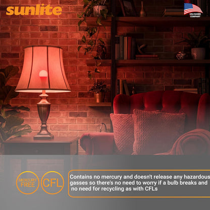 Sunlite 80148 Red LED A19 3 Watt Medium Base 120 Volt UL Listed LED Light Bulb, last 25,000 Hours