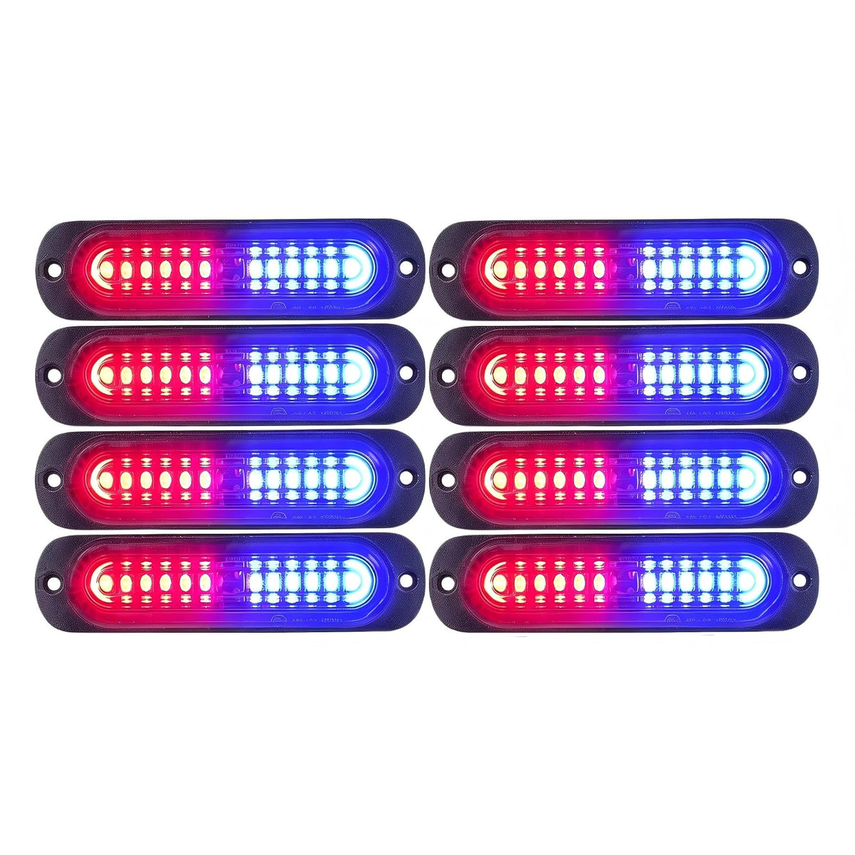 Xprite Kit de Luces LED Estroboscópicas Ámbar para ATV y Parrilla - rojo azul - 8PCS