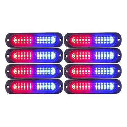 Xprite Kit de Luces LED Estroboscópicas Ámbar para ATV y Parrilla - rojo azul - 8PCS