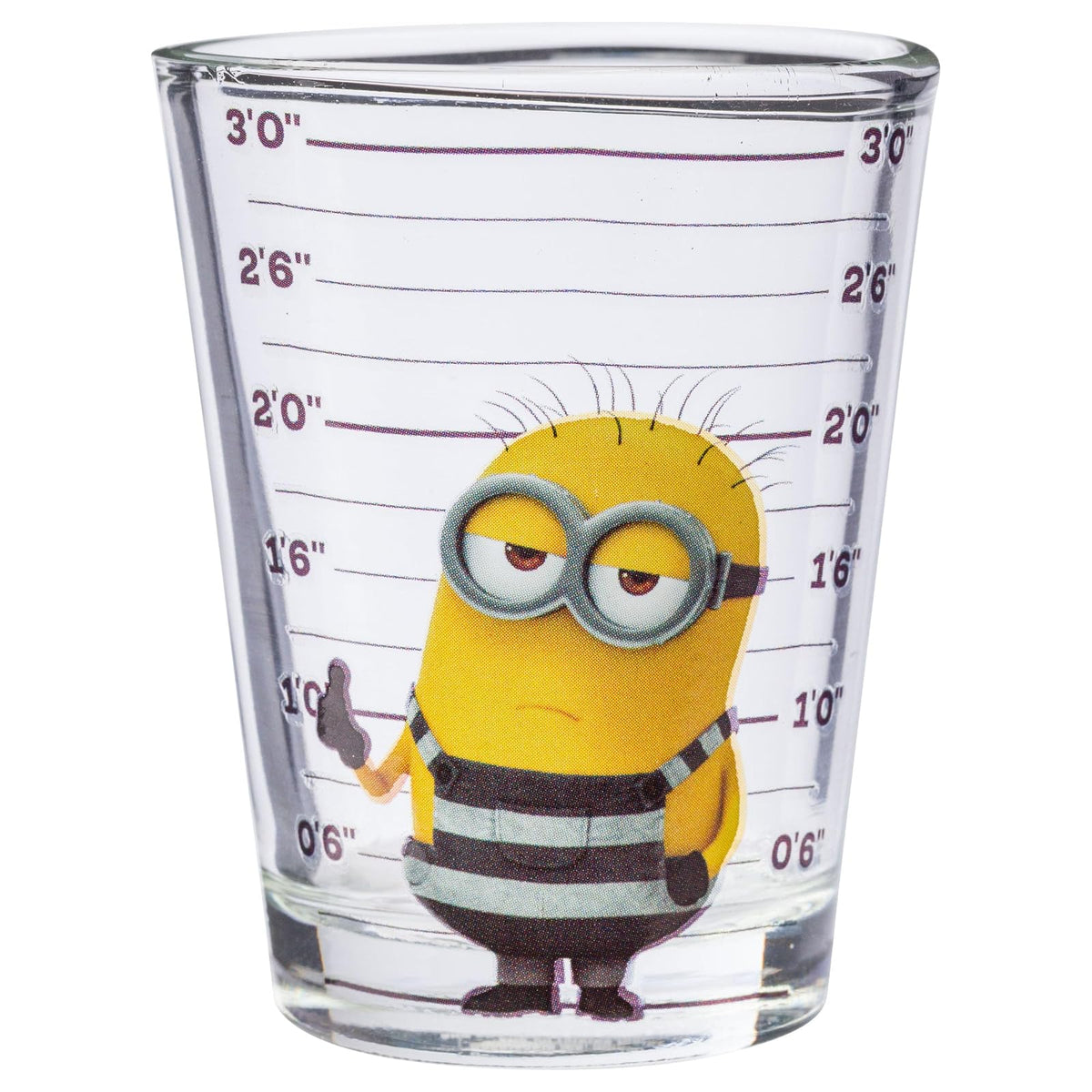 Minion de Mi villano favorito, foto de identificación policial, minis, vaso para tragos, Multicolor, 29.57ml, 1