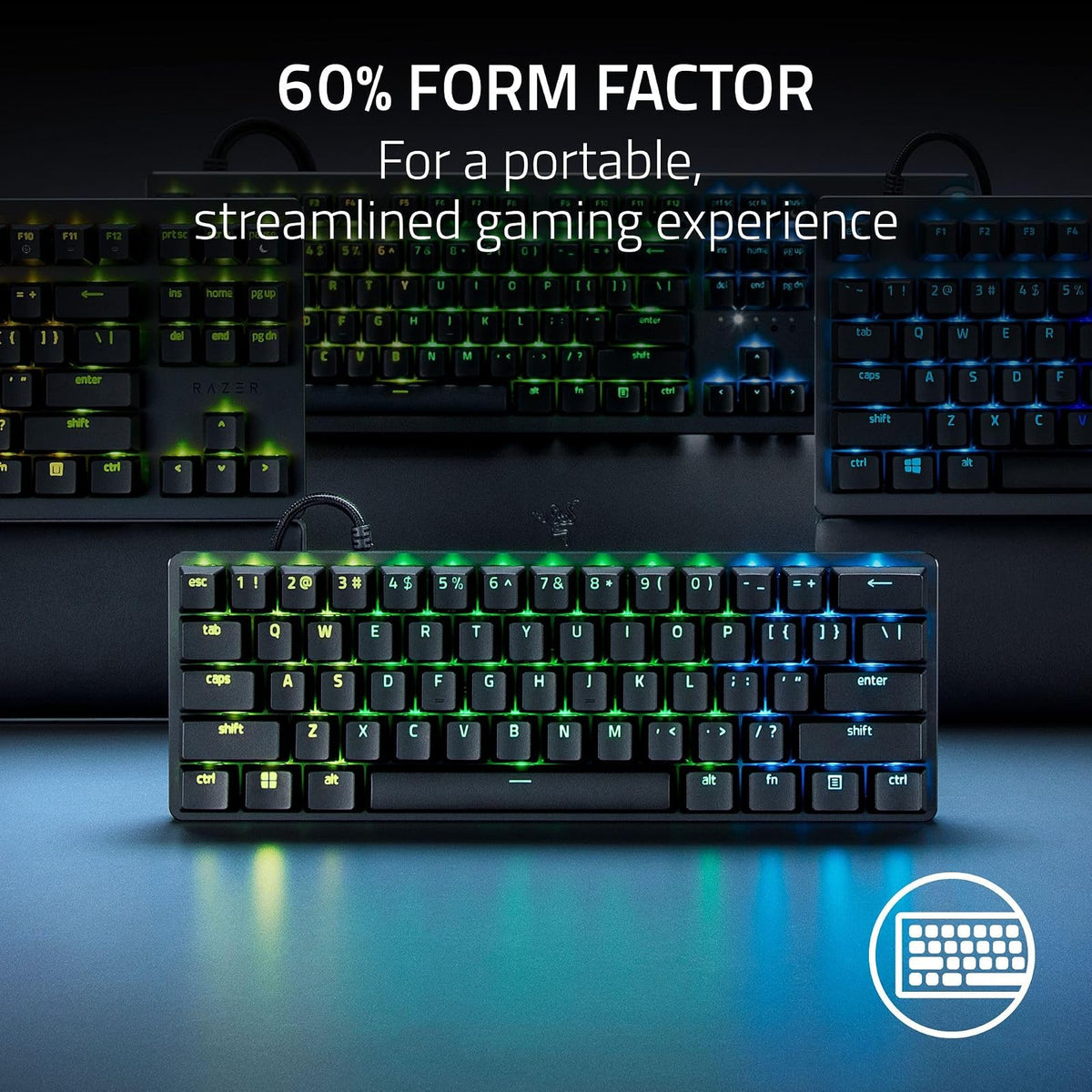 Razer Huntsman Mini Analog - Teclado Gaming analógico 60% de tamaño con switches ópticos
