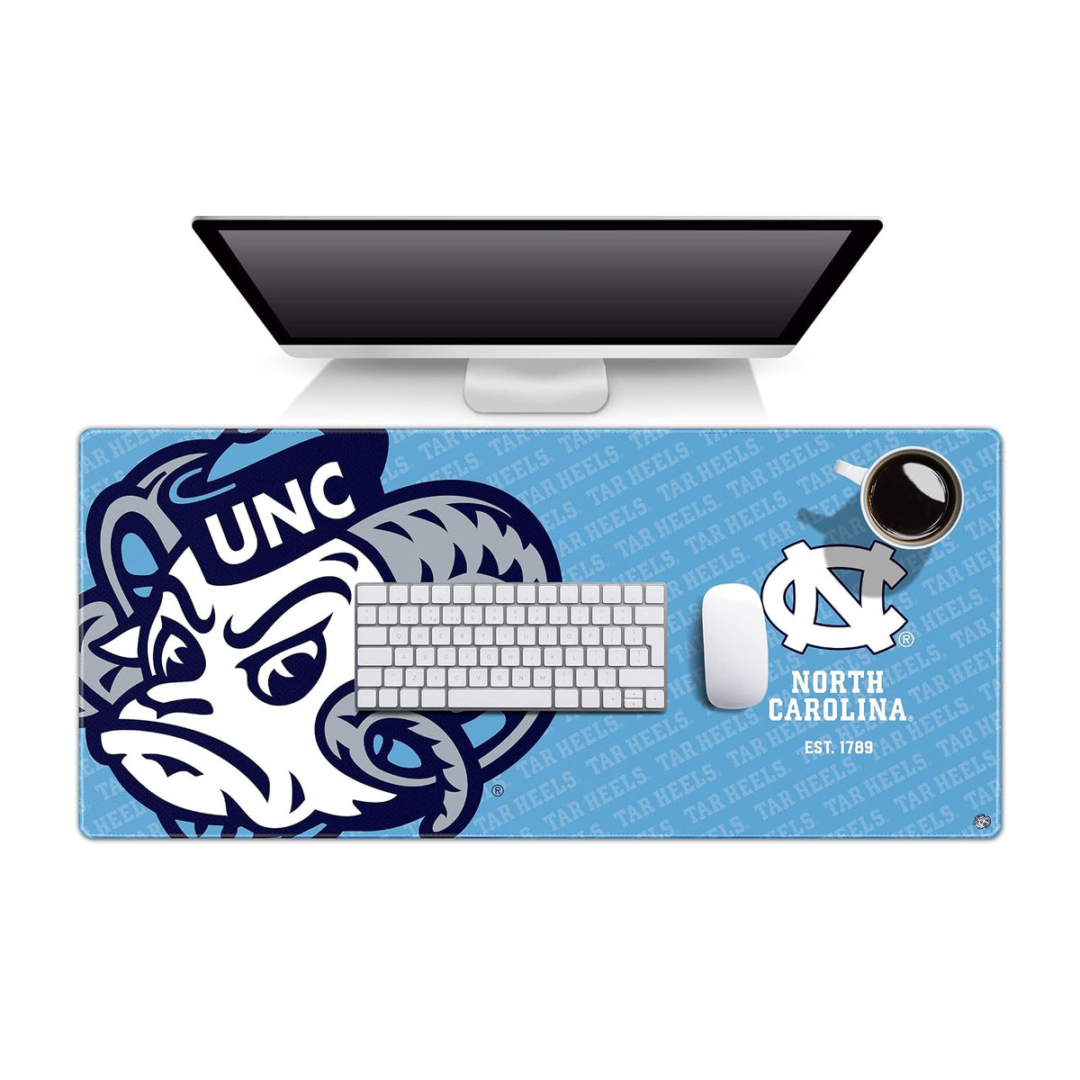YouTheFan NCAA North Carolina Tar Heels Logo Series Desk Pad - 1 - Tacones de alquitrán de Carolina del Norte