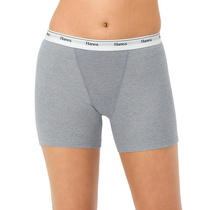 Hanes Originals - Paquete de Calzoncillos Tipo Calzones de algodón elástico a la Mitad del Muslo, a la Moda, Paquete de 4 Ropa Interior para Mujer