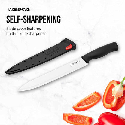 Farberware cuchillo de chef con funda protectora, Cuchillo troceador, 20.32 cm, Acero inoxidable, 20,32cm, 1