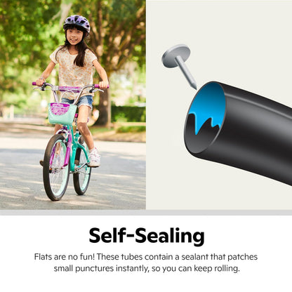 Schwinn - Tubo de Repuesto para neumáticos de Bicicleta, 20 x 1.7-2.1 Pulgadas, autosellado, válvula Schrader, construcción Duradera, Repuesto para neumáticos de Bicicleta BMX de 20 Pulgadas, niños o