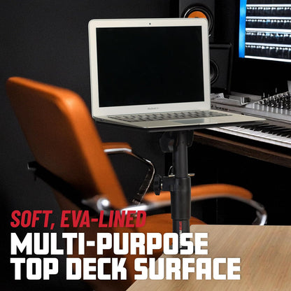 Gator Frameworks - Soporte de computadora para monitor y altavoz con superficie acolchada de espuma EVA, ángulo ajustable de 0° a 15° - Juego de 2 (GFWSPKSTMNDSKCMP)