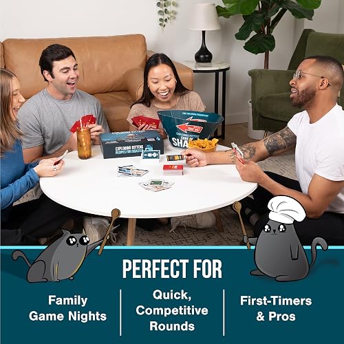Exploding Kittens Recipes for Disaster Deluxe Game Set by Exploding Kittens - for Adults Teens & Kids - Fun Family Games - A Russian Roulette Card Game