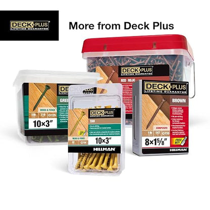 Deck Plus Tornillos de Madera Exterior Epoxi #10 x 2-1/2" | Paquete De 5 Lb, #10 X 2-1/2 Pulgadas, Drive Torx/Star, Resistentes A La Corrosión, 365 Piezas