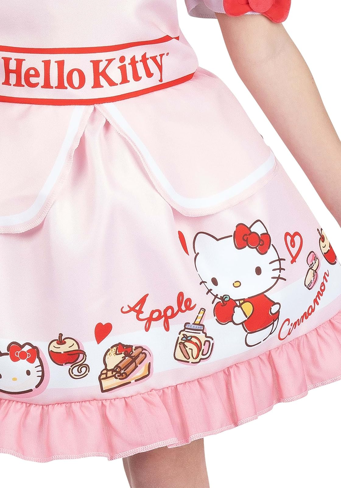 Jazwares - Disfraz oficial de Hello Kitty de Halloween para jóvenes, vestido impreso de alta calidad con diadema (S)