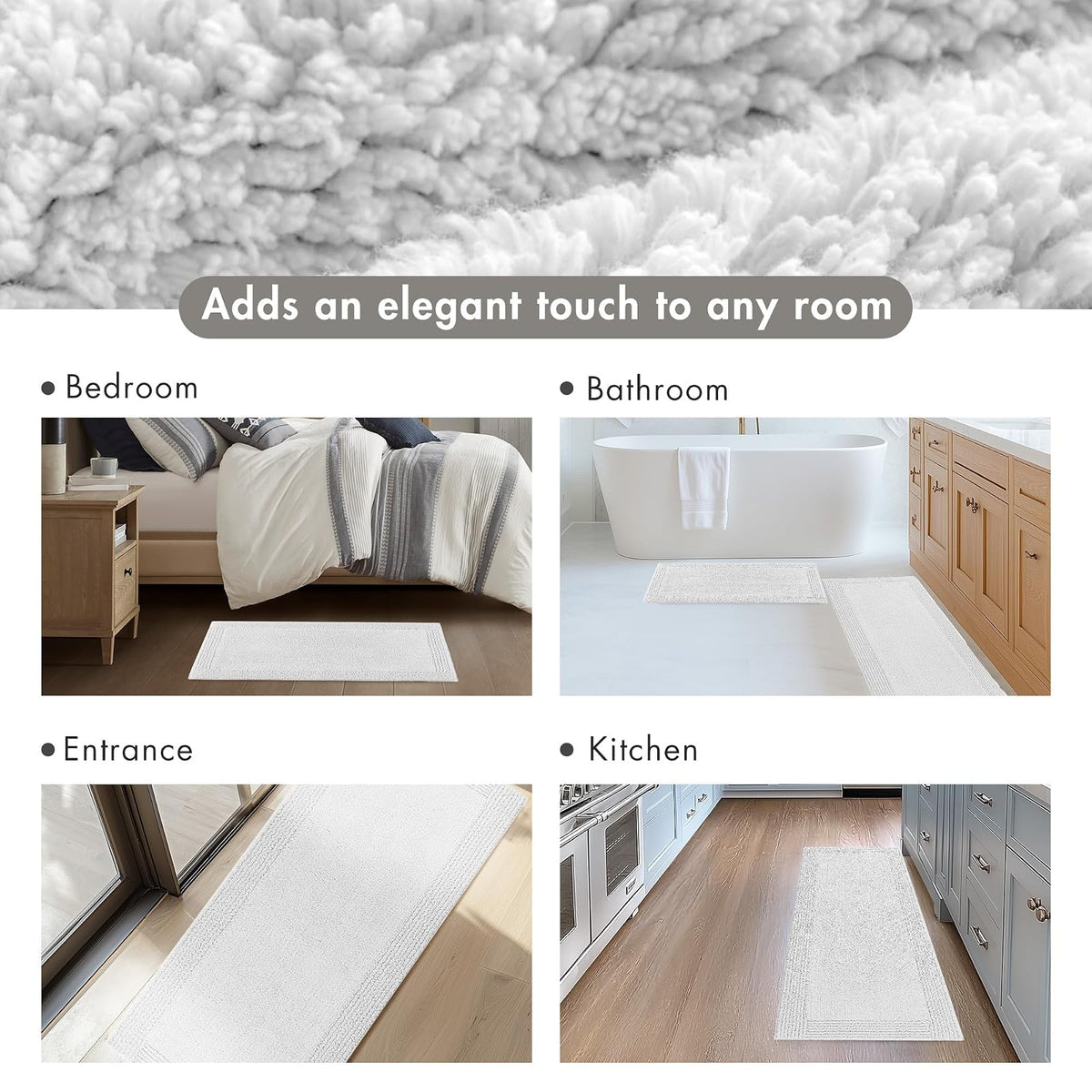 Madison Park Splendor - Alfombra de baño Reversible 100% algodón, 3000 g/m², Lujosa Alfombra de baño de Felpa de Pelo Medio, Absorbente, de Secado rápido, decoración de Ducha, 21 x 34 Pulgadas, Color