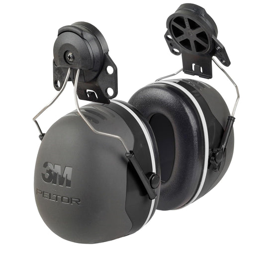 3M PELTOR - Orejeras, protección contra el ruido, accesorio para sombrero duro, NRR 31 dB, construcción, fabricación, mantenimiento, automoción, carpintería, ingeniería pesada, minería, X5P3E, negro