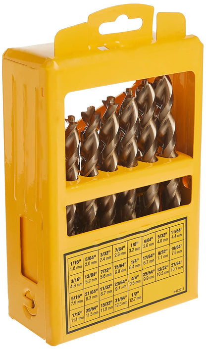 DEWALT DW1969 29 Piece Pilot Point Twist Drill Bit Assortment with Metal Index
