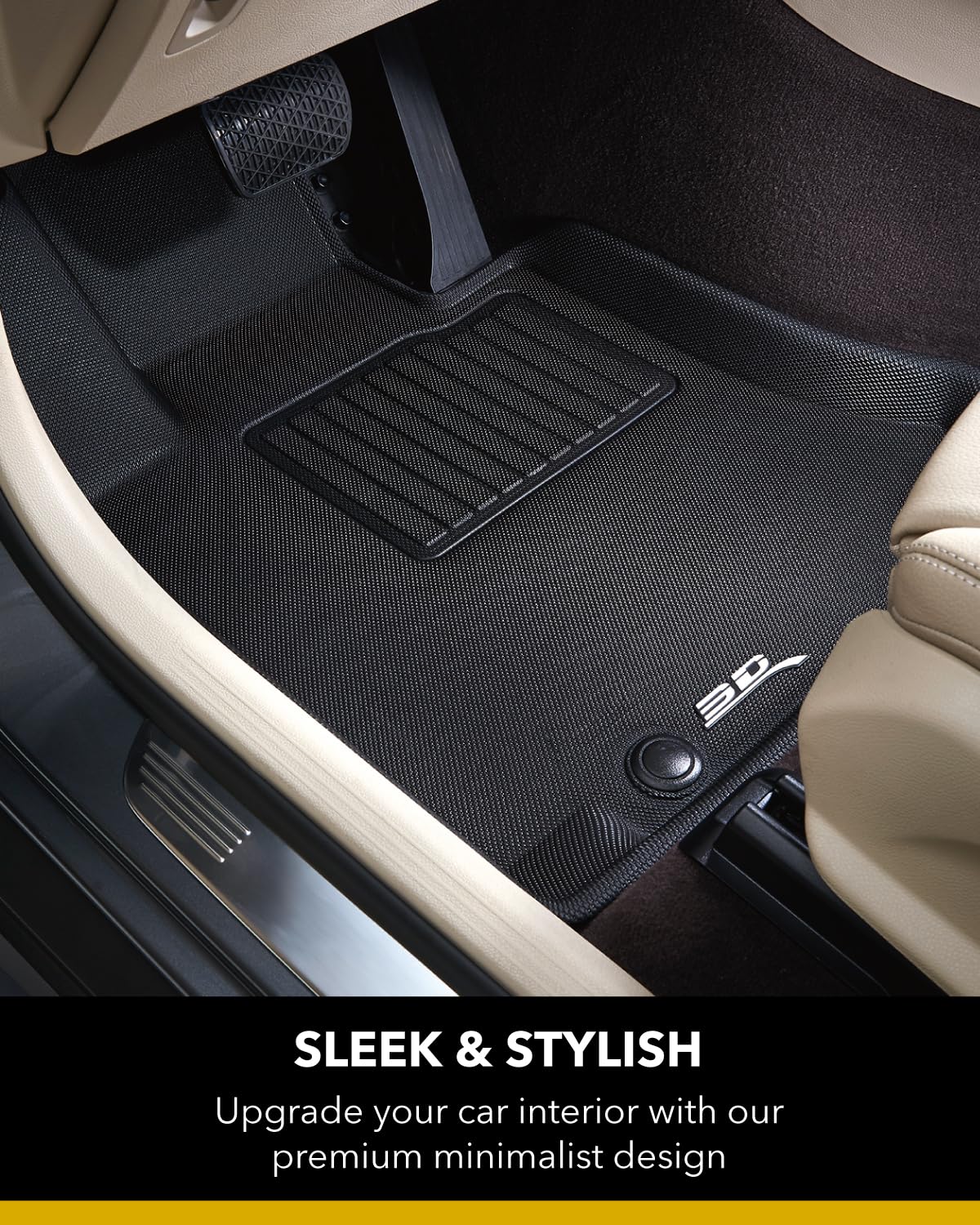 3D MAXpider Complete Set Custom Fit All-Weather Floor Mat for Select Nissan Murano Models - Kagu Rubber (Tan)