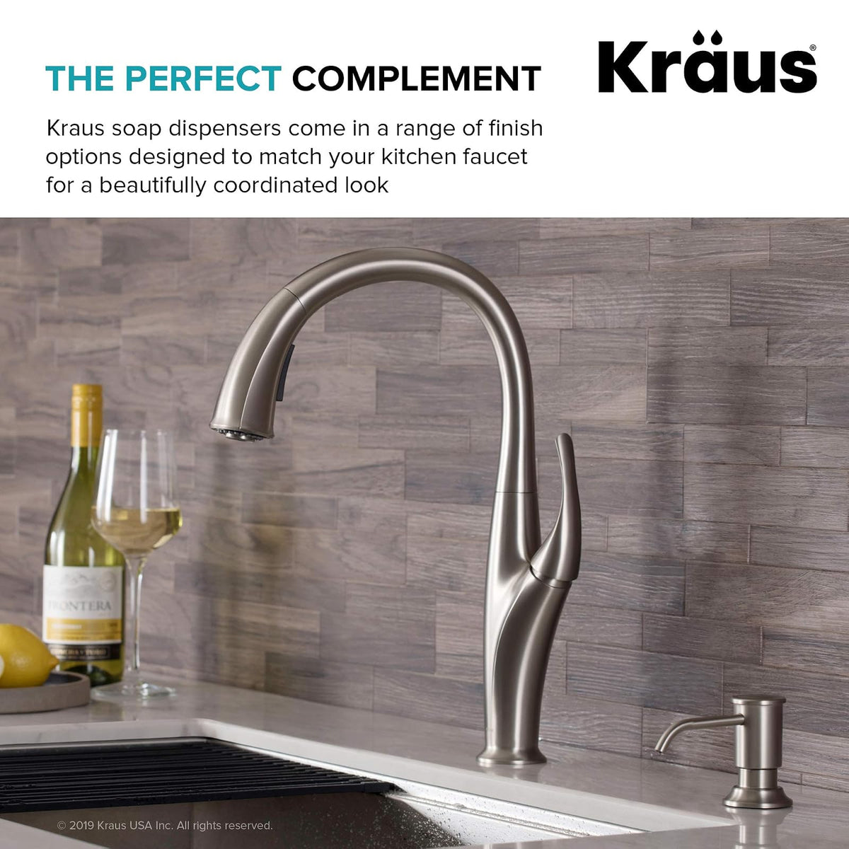Kraus KSD-80SFS - Dispensador de jabón y loción de Cocina en Acero Inoxidable sin Puntos