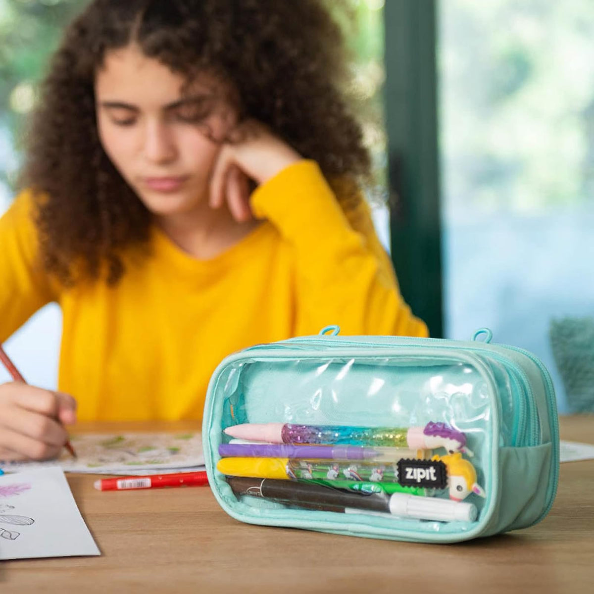 ZIPIT - Estuche para lápices de gran capacidad, para escuela, universidad y oficina (menta)