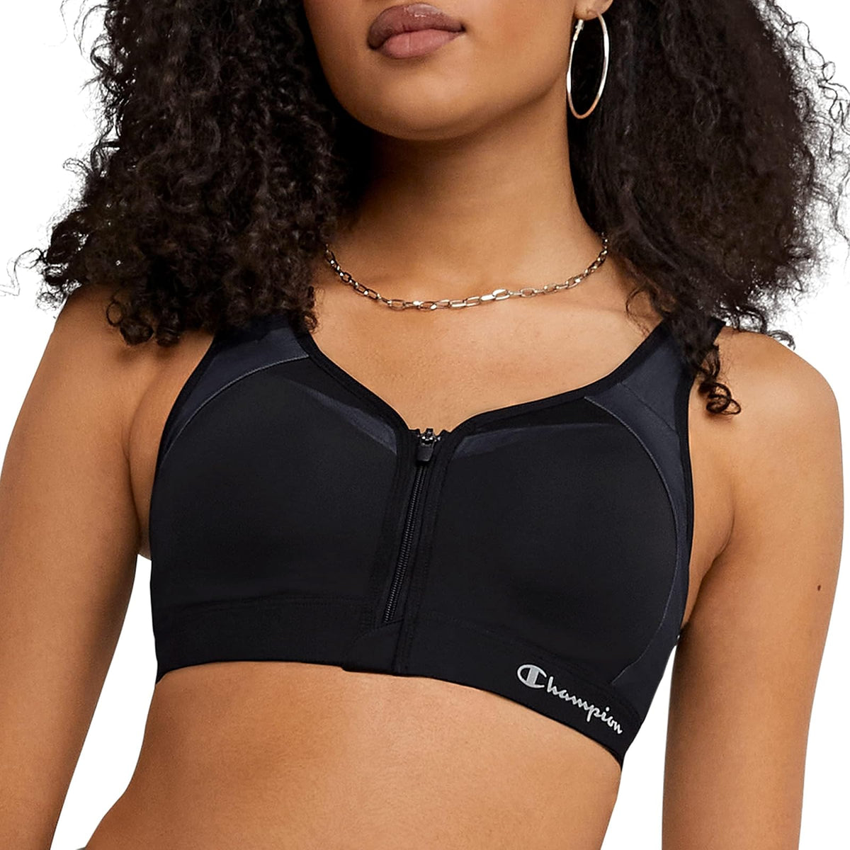 Champion Sports Bra, Motion Control Zip High-Impact Sports Bra, Wirefree Bra for Women Sujetador Deportivo Mujer