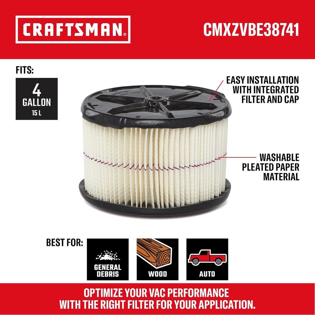 Compatible Con Filtro De Media Altura Craftsman