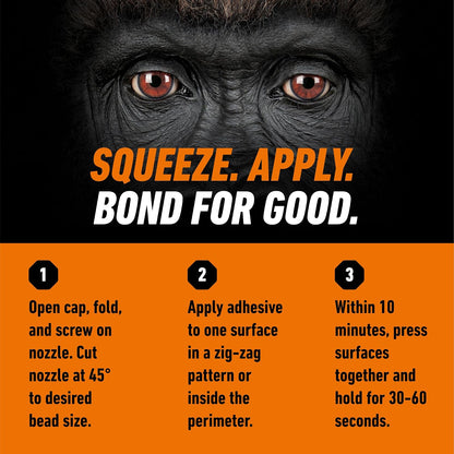 Gorilla Max Strength Calcomanía de Construcción 2.5 oz | Transparente, paquete de 1, relleno de huecos, impermeable, tubo de compresión