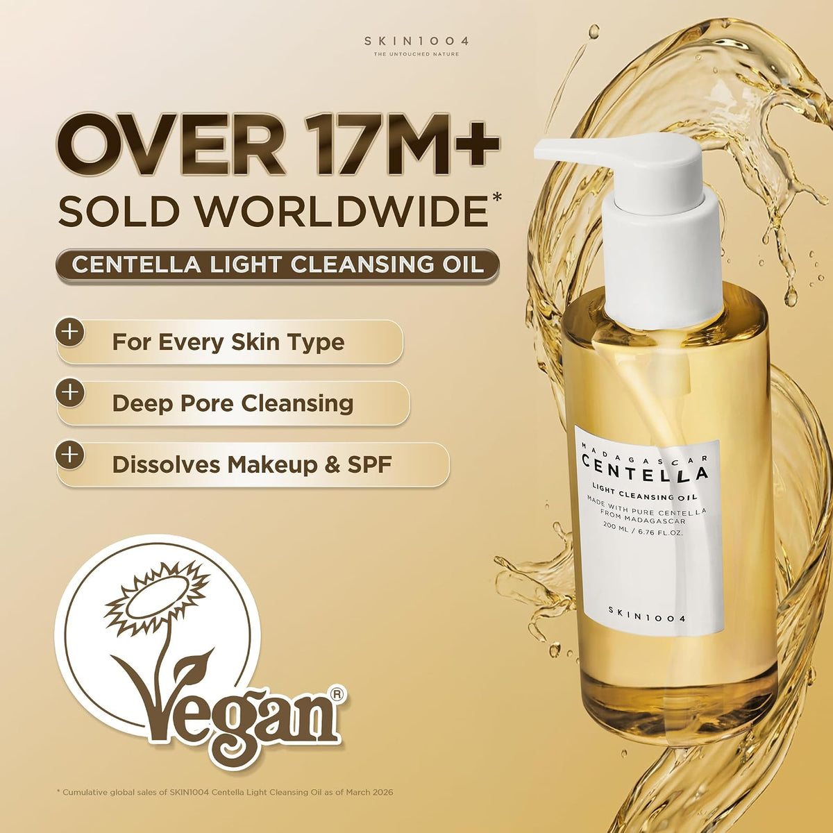 Madagascar Centella Light Cleansing Oil by Skin1004 for Women - 6.76 oz Cleanser
