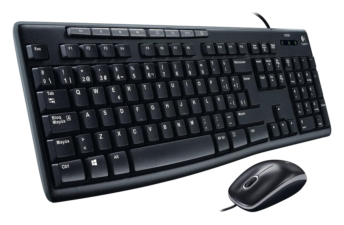 Logitech MK270 Combo Teclado y Mouse Inalámbrico en Español - Negro - MK200