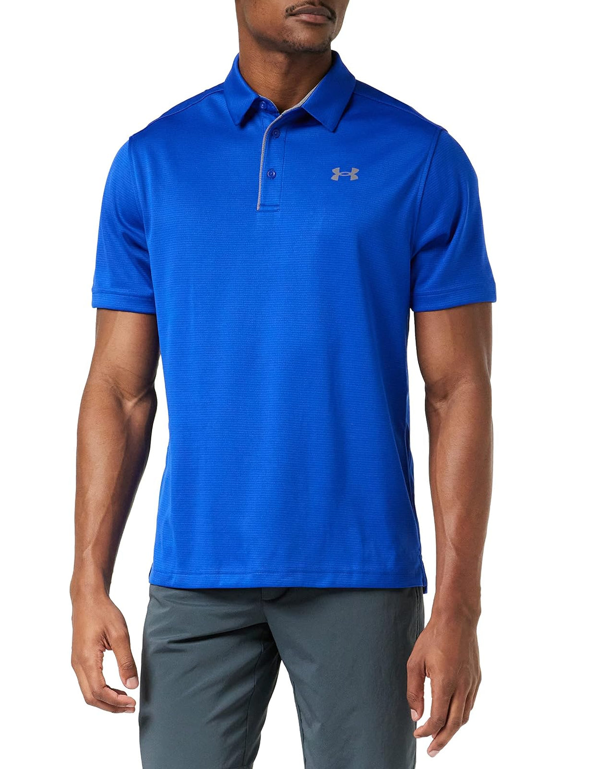 Under Armour Polo de Golf UA Tech para Hombre - M Alto - Royal (400) - Grafito