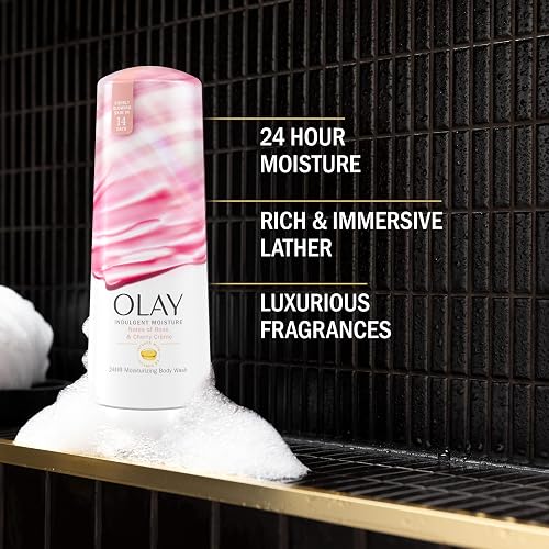 OLAY, Jabón Líquido Corporal, Hidratación con Vitamina B3, Notas de Rosa y Crema de Cereza, 591 ml