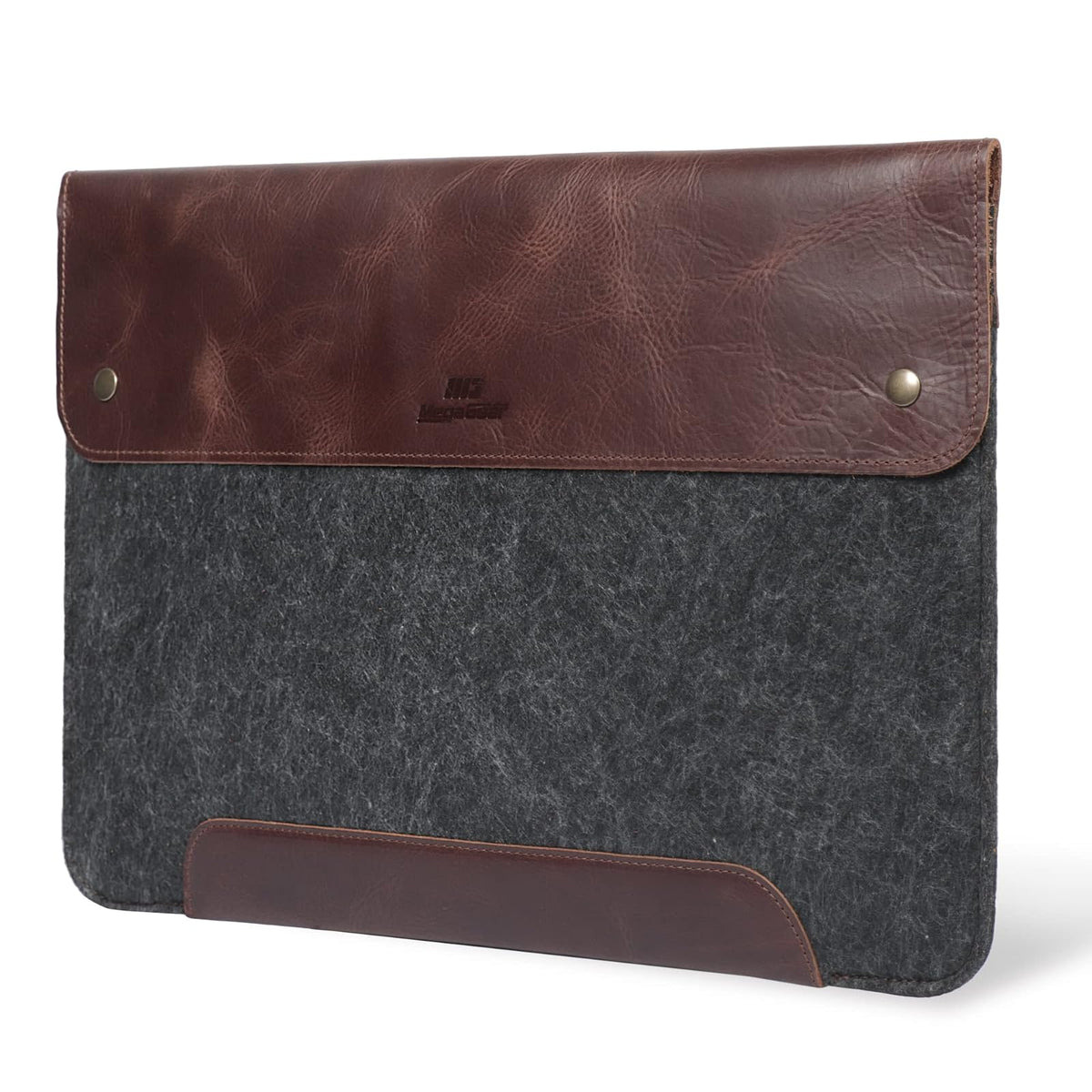 MegaGear - Bolso para Macbook 13.3" & 14" en Cuero auténtico y Lana