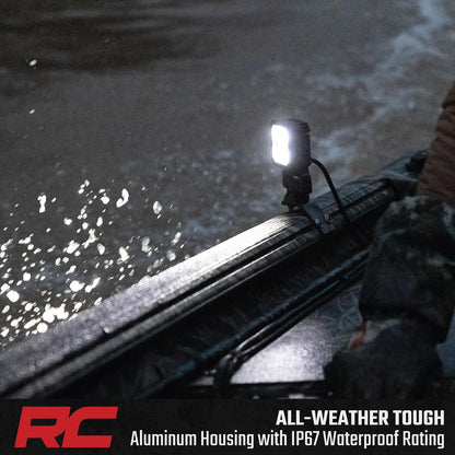 Rough Country 70802 - Luces LED cuadradas de 2 pulgadas, color negro