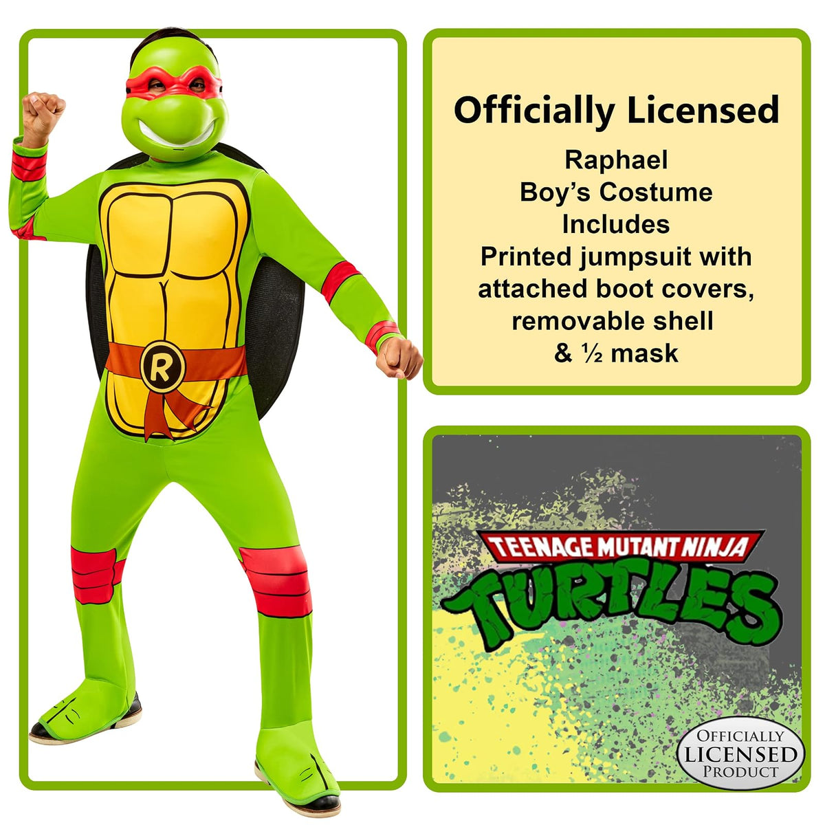 Rubies Teenage Mutant Ninja Turtles: Disfraz de Raphael para niños, talla XS